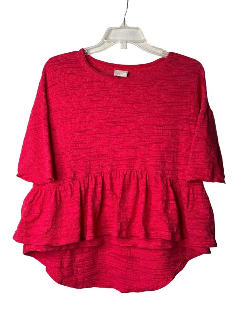 Anthropologie Postmark Blouse Top Size S Burnout Layered High Low Pink
